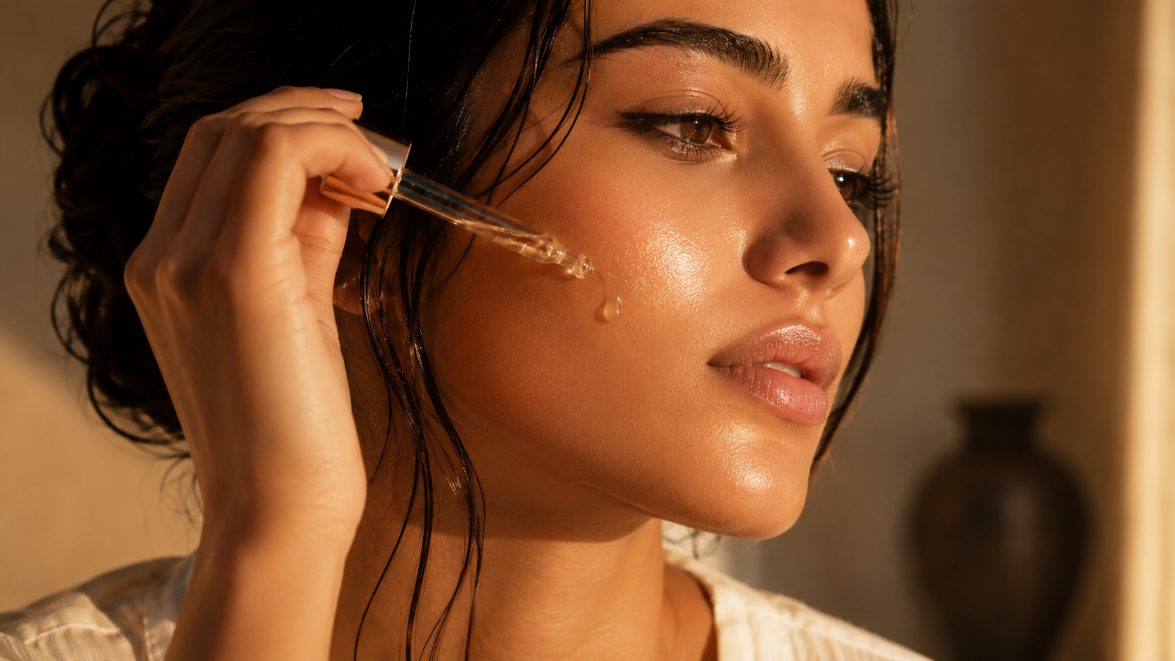 Golden glow skincare ritual